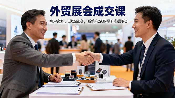 外贸展会成交课，含目标制定、客户邀约、现场成交，系统化SOP提升参展ROI|网创挖金社