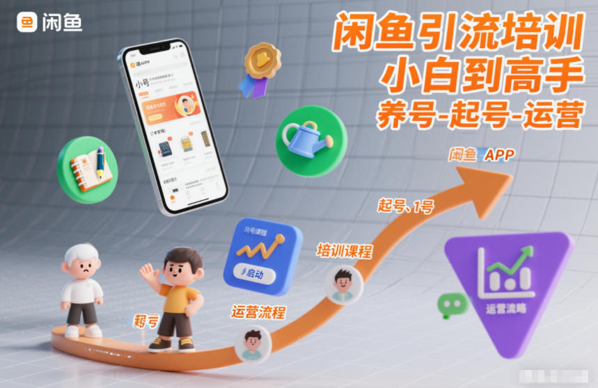闲鱼引流培训，小白到高手，养号-起号-运营|网创挖金社