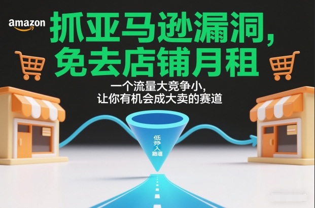 抓亚马逊漏洞,免去店铺月租,一个流量大竞争小,让你有机会成大卖的赛道|网创挖金社