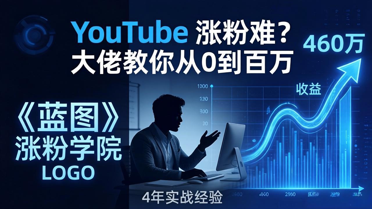 YouTube 涨粉难？《蓝图涨粉学院》：4 年赚 460 万的大佬教策略，从0到百万有路径！|网创挖金社