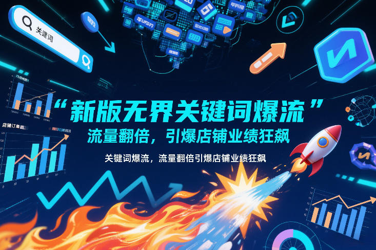 新版无界关键词爆流，流量翻倍，引爆店铺业绩狂飙|网创挖金社