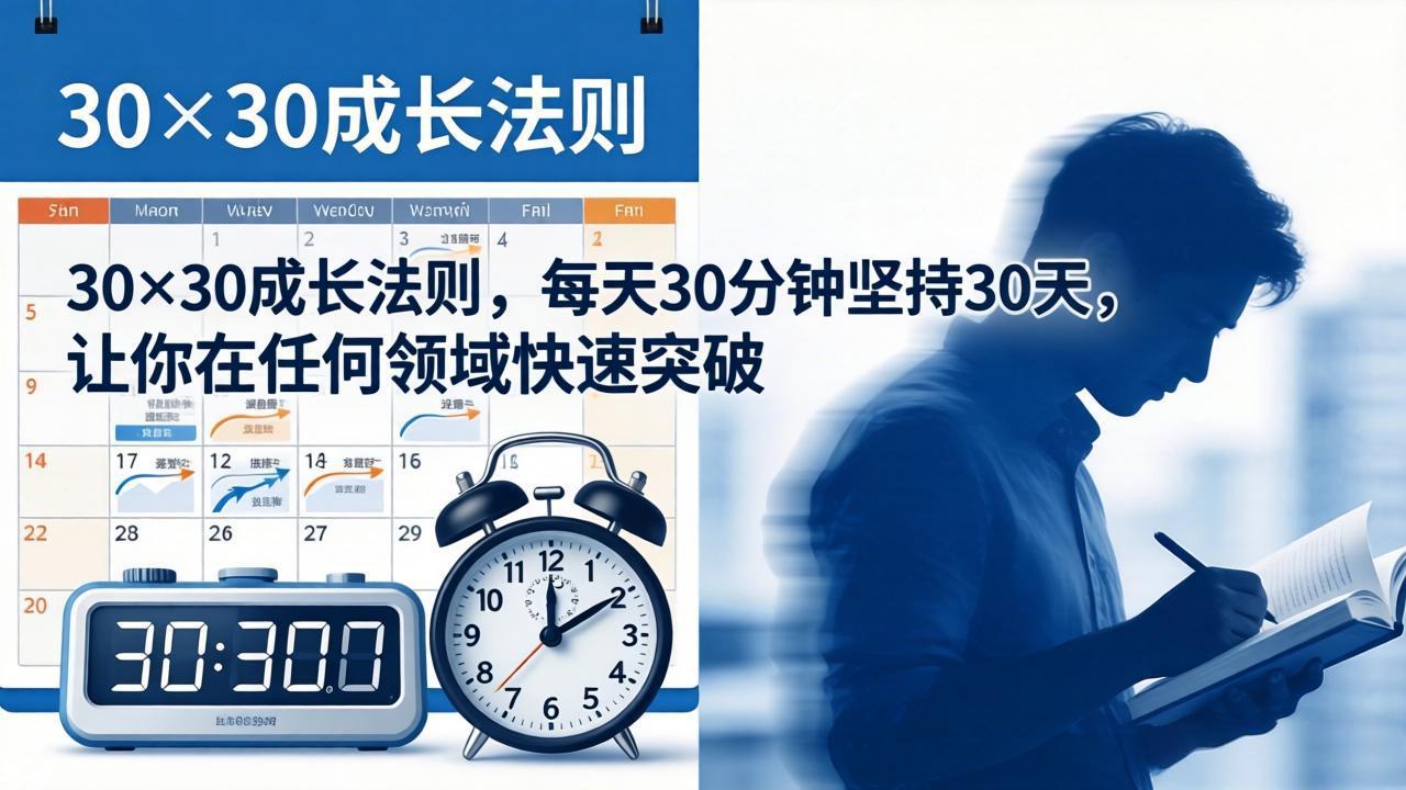 付费文章：30×30成长法则，每天30分钟坚持30天，让你在任何领域快速突破|网创挖金社