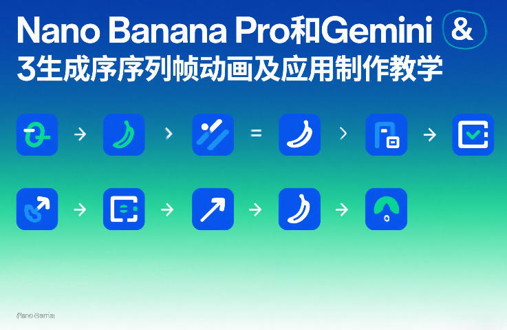 Nano Banana Pro和Gemini 3生成序列帧动画及应用制作教学|网创挖金社