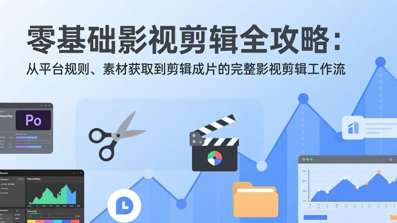 零基础影视剪辑全攻略：从平台规则、素材获取到剪辑成片的完整影视剪辑工作流|网创挖金社