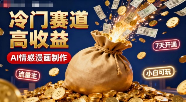 公众号冷门赛道,用AI做情感漫画,7天开通流量主,操作简单,小白可玩|网创挖金社