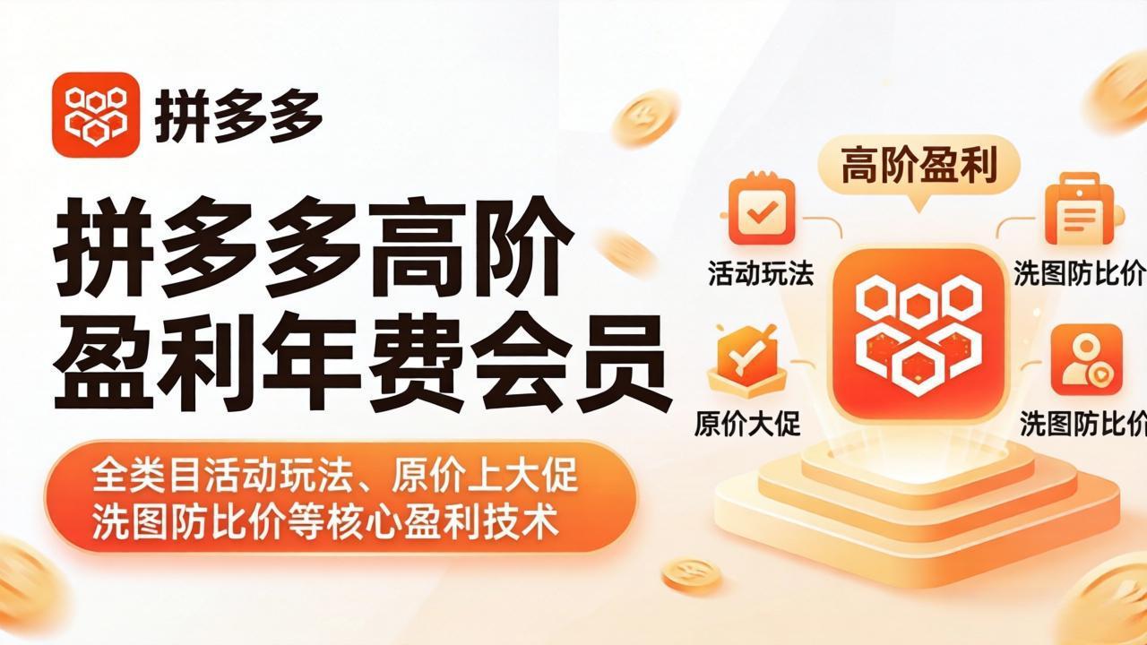 拼多多高阶盈利年费会员(更新4月15|网创挖金社