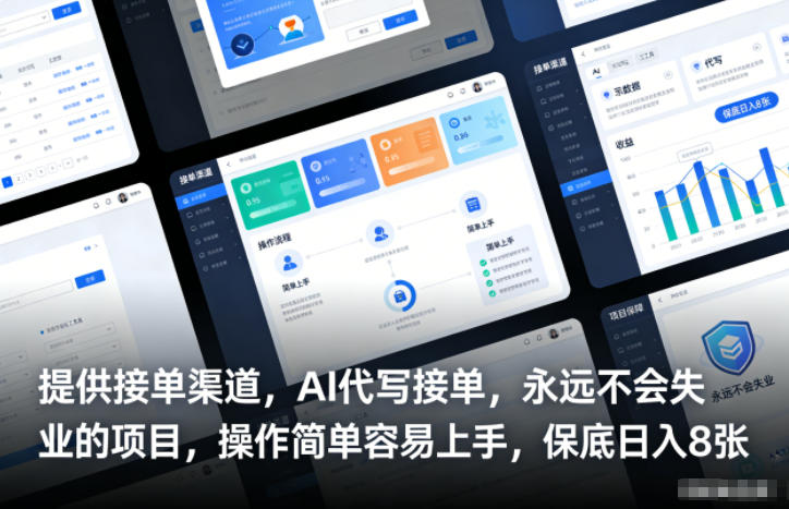 提供接单渠道，AI代写接单，永远不会失业的项目，操作简单容易上手，保底日入8张【揭秘】|网创挖金社