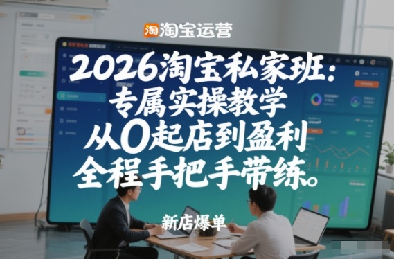 2026淘宝私家班：专属实操教学，从0起店到盈利，全程手把手带练(更新26年2月)|网创挖金社