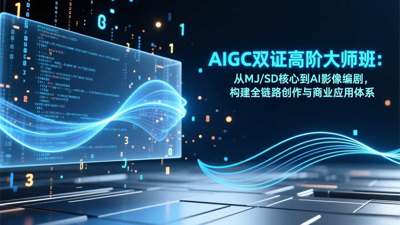 AIGC双证高阶大师班：从MJ/SD核心到AI影像编剧，构建全链路创作与商业应用体系|网创挖金社