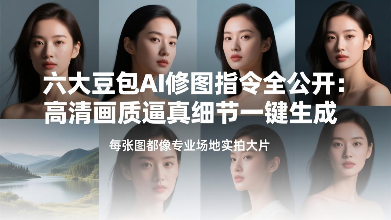 六大豆包AI修图指令全公开：高清画质逼真细节一键生成，每张图都像专业场地实拍大片|网创挖金社