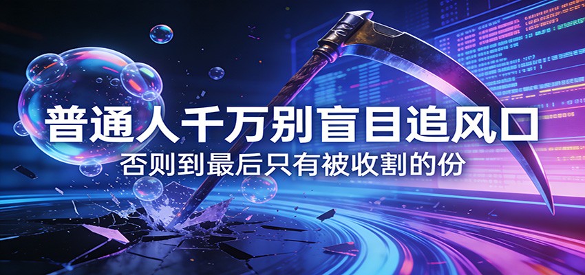 付费文章《通人千万别盲目追风口》否则到最后只有被收割的份|网创挖金社