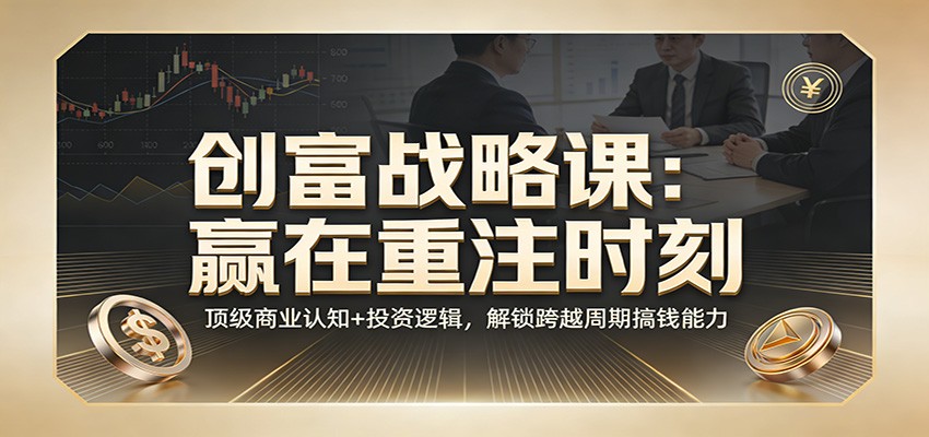 《创富战略课:赢在重注时刻》顶级商业认知+投资逻辑,解锁跨越周期搞钱能力|网创挖金社