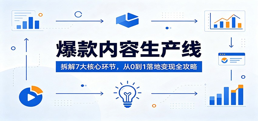 爆款内容生产线：拆解7大核心环节，从0到1落地变现全攻略|网创挖金社