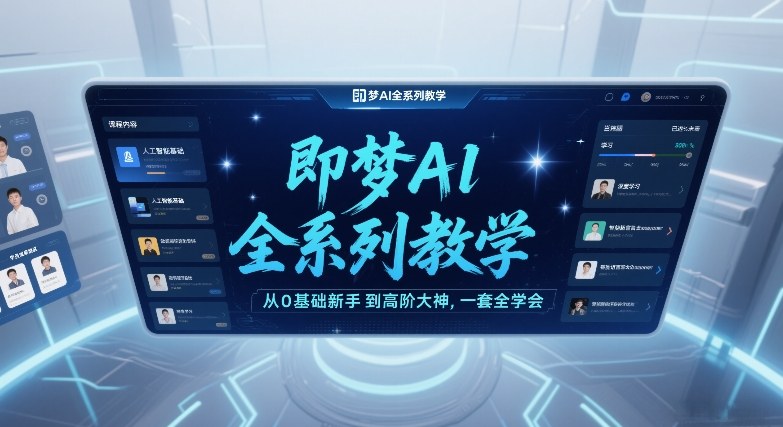 即梦AI全系列教学,从0基础新手到高阶大神,一套全学会|网创挖金社