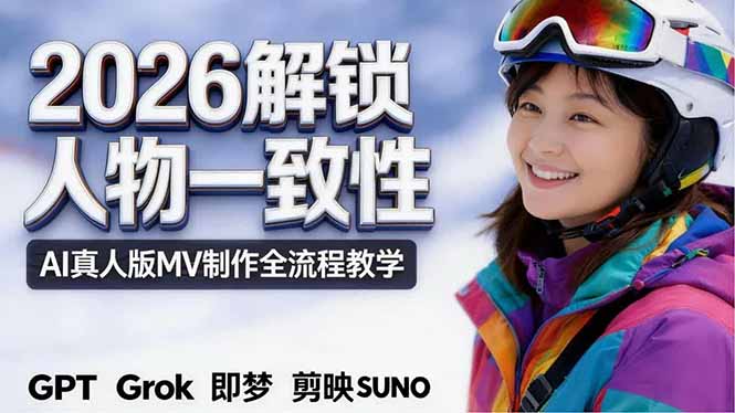 2026独创解锁人物一致性:AI真人版MV制作,不讲空话,不拼概念,全流程实操|网创挖金社