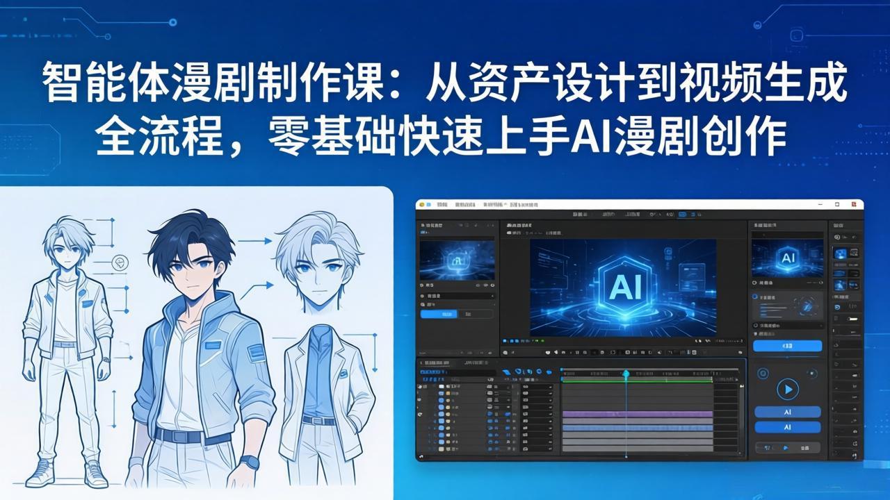 智能体漫剧制作课：从资产设计到视频生成全流程，零基础快速上手AI漫剧创作|网创挖金社