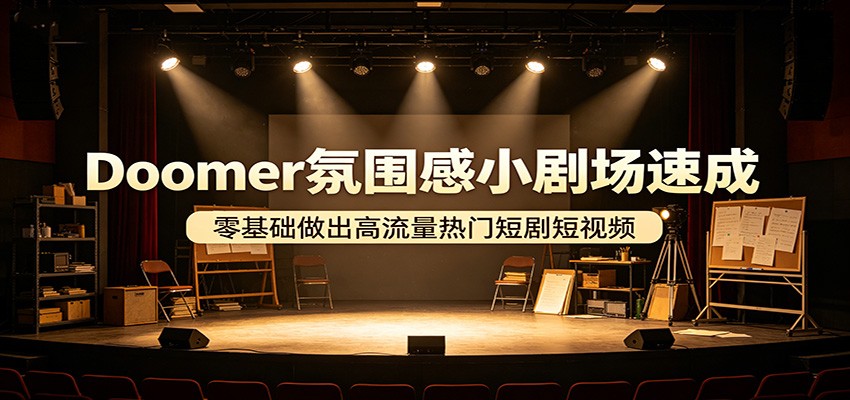 Doomer氛围感小剧场速成，零基础做出高流量热门短剧短视频|网创挖金社