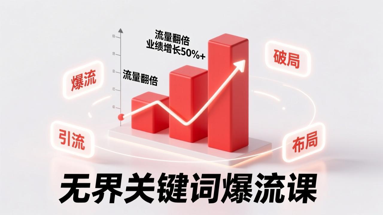 无界关键词爆流课，破局布局逻辑、阶段精准引流，实现流量翻倍，店铺业绩增长50%+。|网创挖金社