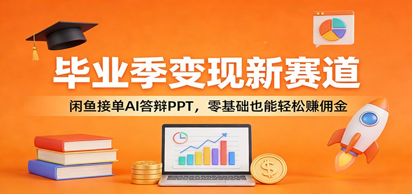 毕业季变现新赛道：闲鱼接单AI答辩PPT，零基础也能轻松赚佣金|网创挖金社