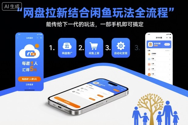 网盘拉新结合闲鱼玩法全流程，能传给下一代的玩法，一部手机即可搞定(附入口渠道以及实操教程)|网创挖金社
