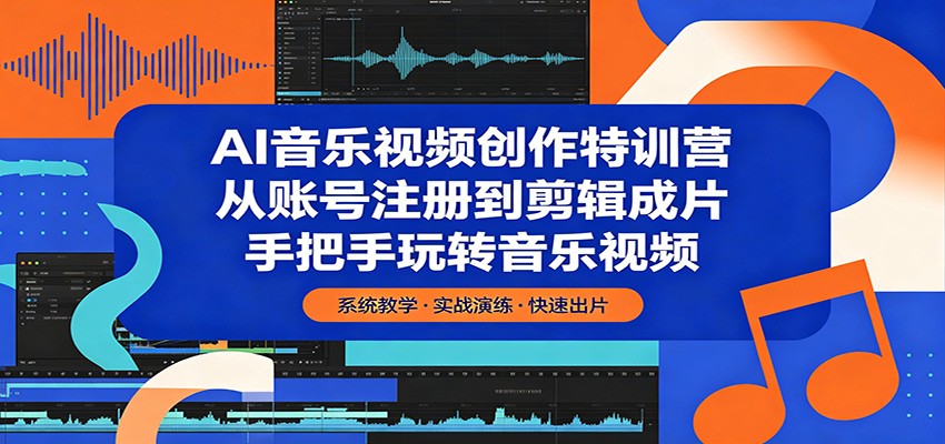AI音乐视频创作特训营：从账号注册到剪辑成片，手把手玩转音乐视频|网创挖金社