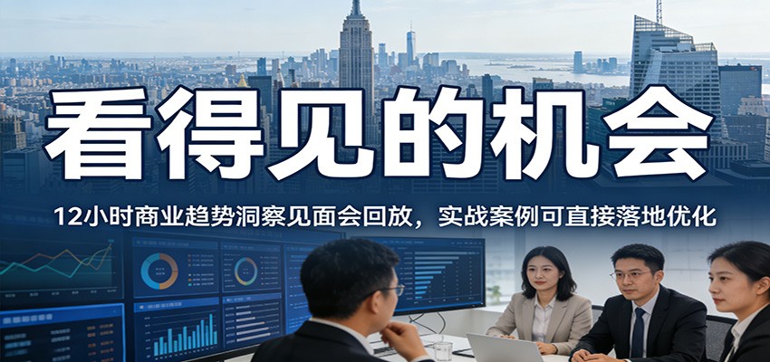 2026看得见的机会，12小时商业趋势洞察见面会回放，实战案例可直接落地优化|网创挖金社