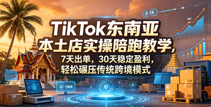 TikTok东南亚本土店实操陪跑教学，7天出单，30天稳定盈利，轻松碾压传统跨境模式(更新0516)|网创挖金社