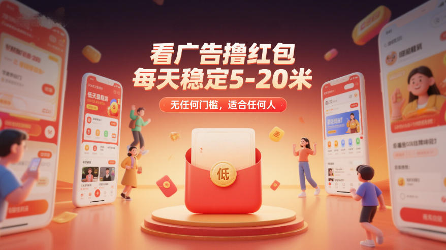 看广告撸红包，每天稳定5-20米，无任何门槛，适合任何人|网创挖金社