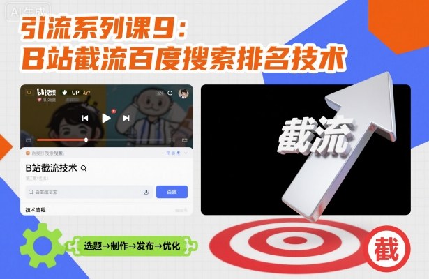 引流系列课9：B站截流百度搜索排名技术|网创挖金社