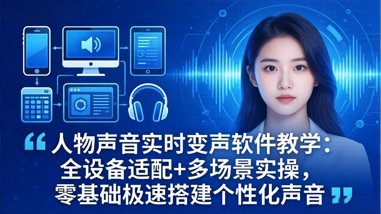 人物声音实时变声软件教学：全设备适配+多场景实操，零基础极速搭建个性化声音|网创挖金社