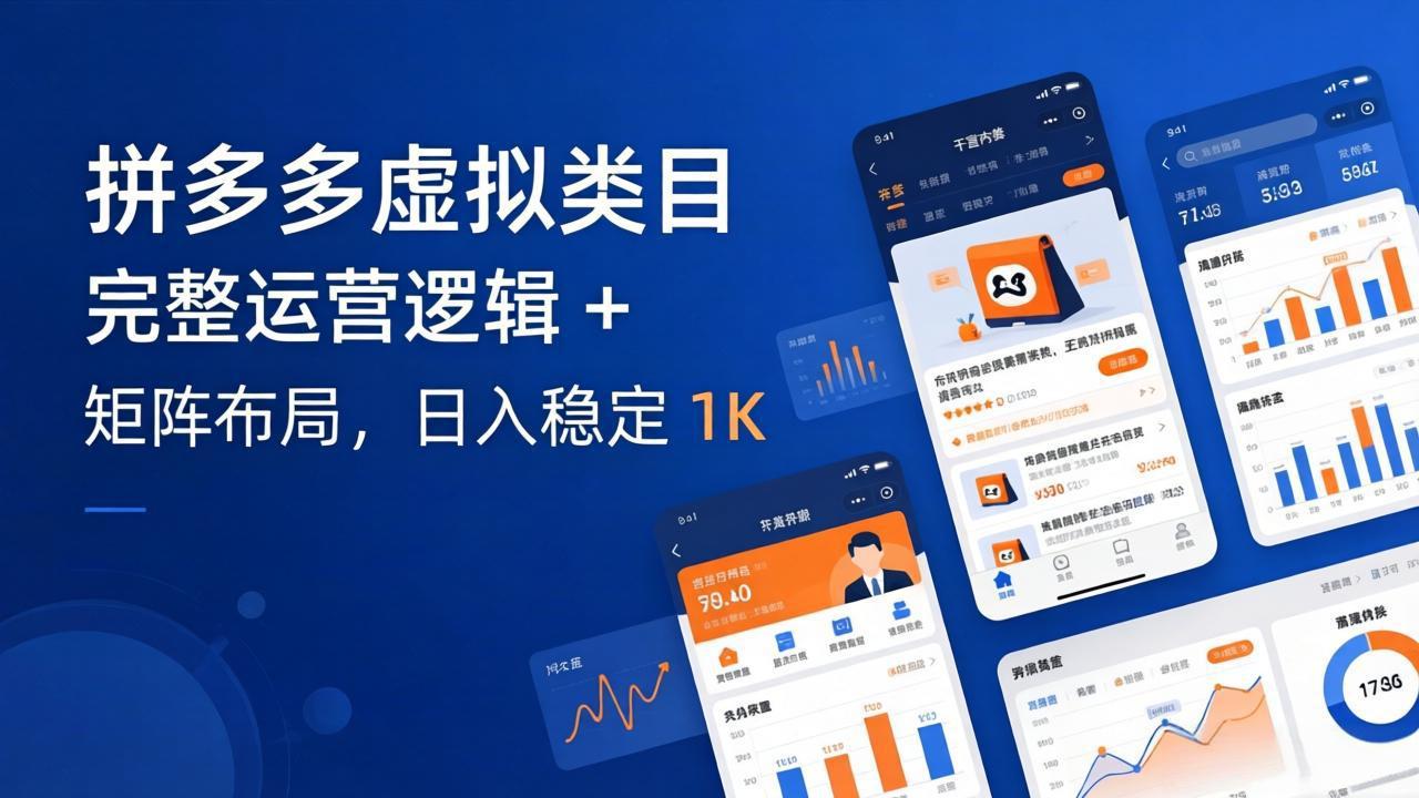 拼多多虚拟类目干货：完整运营逻辑 + 矩阵布局，日入稳定 1K|网创挖金社