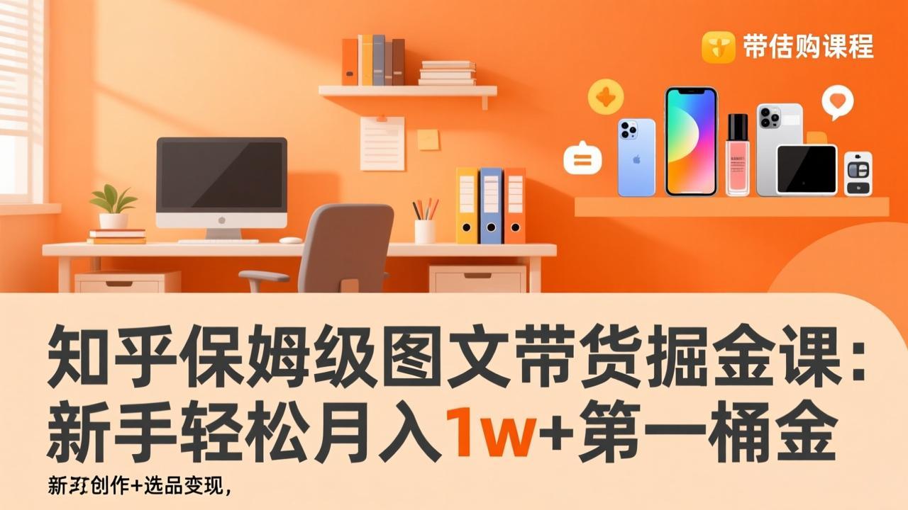 知乎保姆级图文带货掘金课:账号打造+爆文创作+选品变现,新手轻松月入1w+第一桶金|网创挖金社