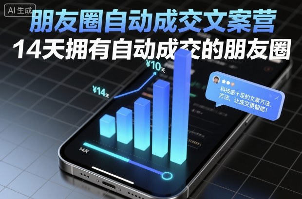 朋友圈自动成交文案营,14天拥有自动成交的朋友圈|网创挖金社