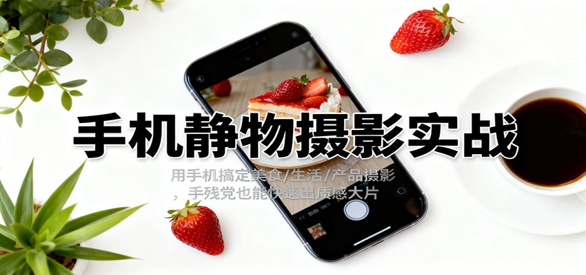 手机静物摄影实战，用手机搞定美食/生活/产品摄影，手残党也能快速出质感大片|网创挖金社