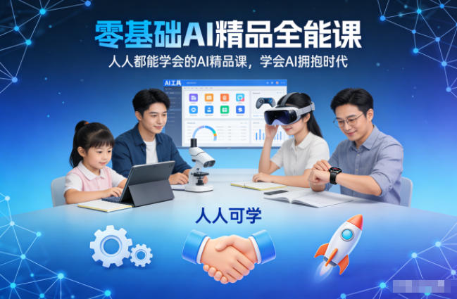 零基础AI精品全能课，人人都能学会的AI精品课，学会AI拥抱时代|网创挖金社