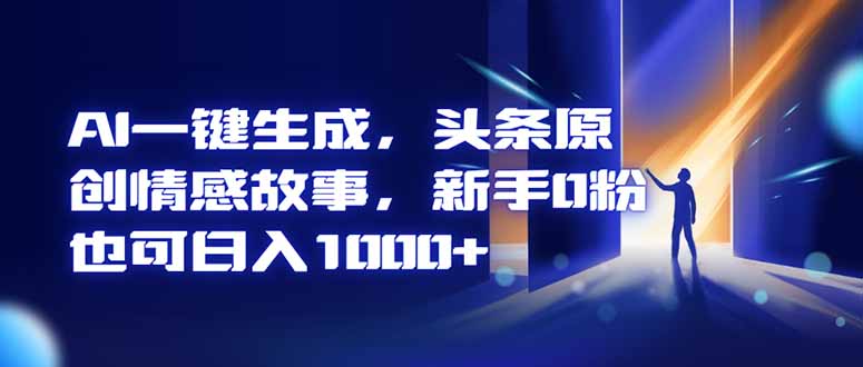 AI一键生成，头条原创情感故事，新手0粉也可日入1000+|网创挖金社
