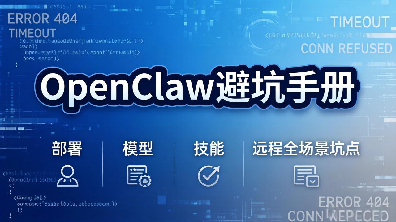 OpenClaw避坑手册：部署+模型+技能+远程全场景坑点，一次性给你说全，少走弯路|网创挖金社