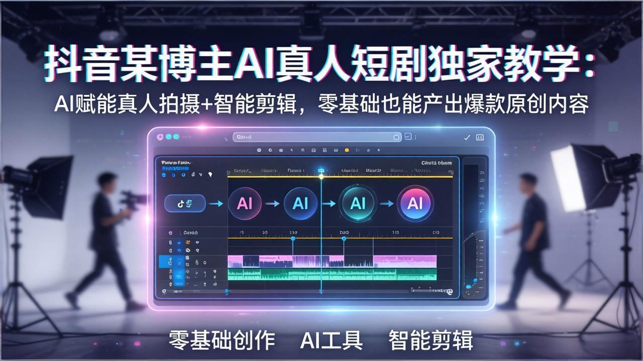 抖音某博主AI真人短剧独家教学:AI赋能真人拍摄+智能剪辑,零基础也能产出爆款原创内|网创挖金社