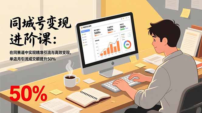 同城号变现进阶课：在同城赛道中实现精准引流与高效变现，单店月引流成交额提升50%|网创挖金社