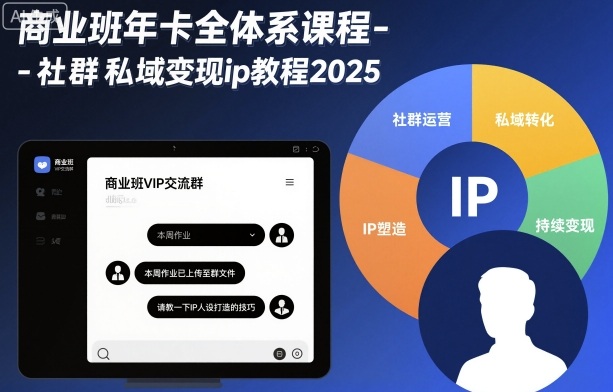 商业班年卡全体系课程-社群私域变现ip教程2025|网创挖金社