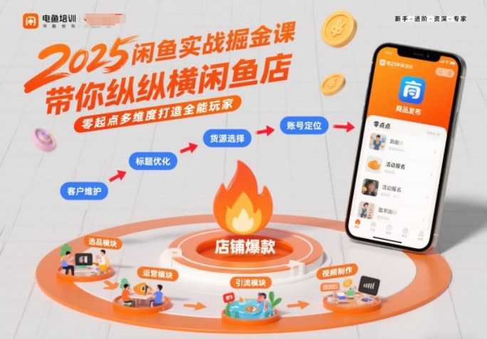 2025闲鱼实战掘金课，带你纵横闲鱼店，零起点多维度打造全能玩家|网创挖金社