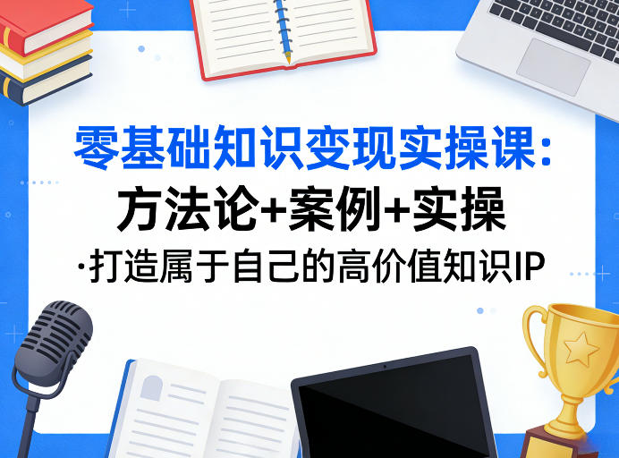 零基础知识变现实操课，方法论+案例+实操，打造属于自己的高价值知识IP|网创挖金社