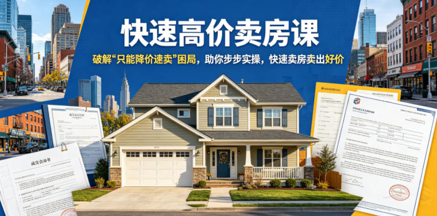 快速高价卖房课,破解“只能降价速卖”困局,助你步步实操,快速卖房卖出好价(更新2026)|网创挖金社