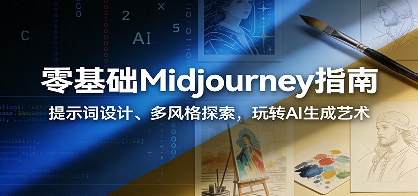 零基础Midjourney指南：提示词设计、多风格探索，玩转AI生成艺术|网创挖金社