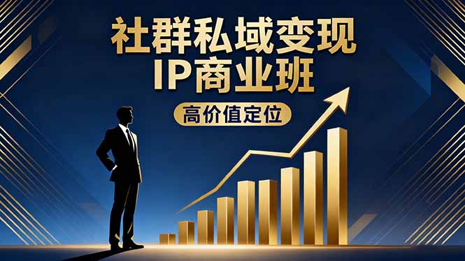 社群私域变现IP商业班，高价值定位,精准引流,私聊成交，实践年盈利破百万|网创挖金社