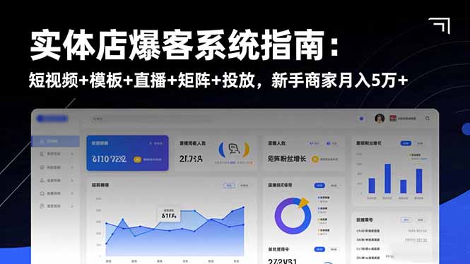 实体店爆客系统指南：短视频+模板+直播+矩阵+投放，新手商家月入5万+|网创挖金社
