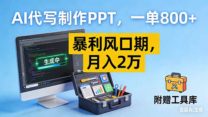 AI代写制作PPT，一单800+， 暴利风口期，月入2万【附工具】|网创挖金社