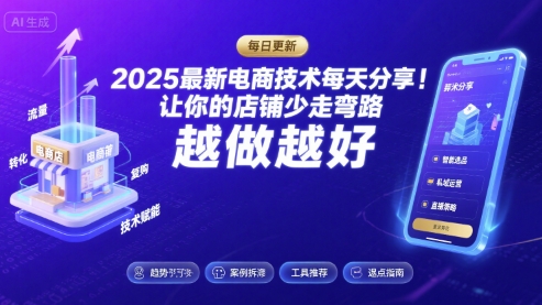 2025最新电商技术每天分享，让你的店铺少走弯路，越做越好(更新11月)|网创挖金社