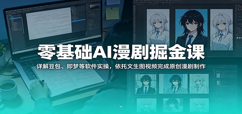 零基础AI漫剧掘金课：详解豆包、即梦等软件实操，依托文生图视频完成原创漫剧制作|网创挖金社