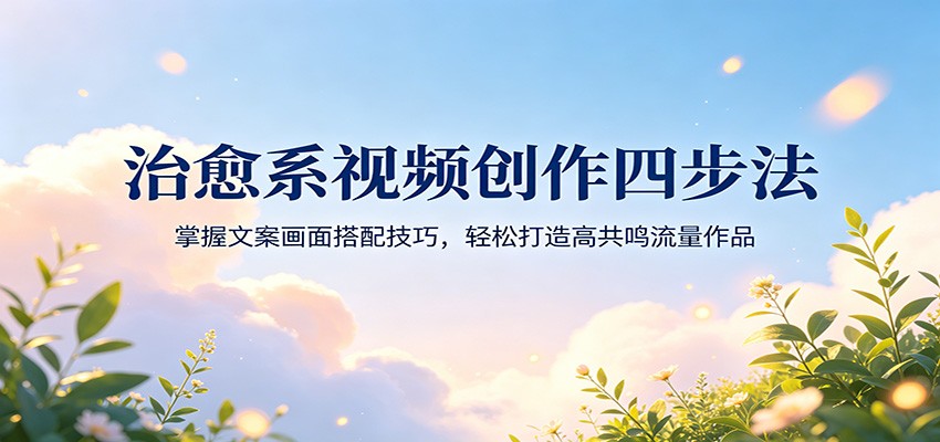 治愈系视频创作四步法：掌握文案画面搭配技巧，轻松打造高共鸣流量作品|网创挖金社
